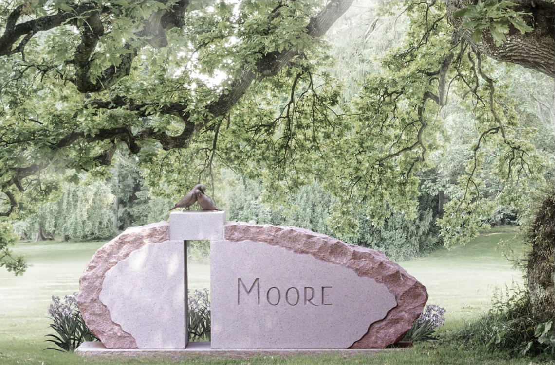 Large custom granite headstone monument