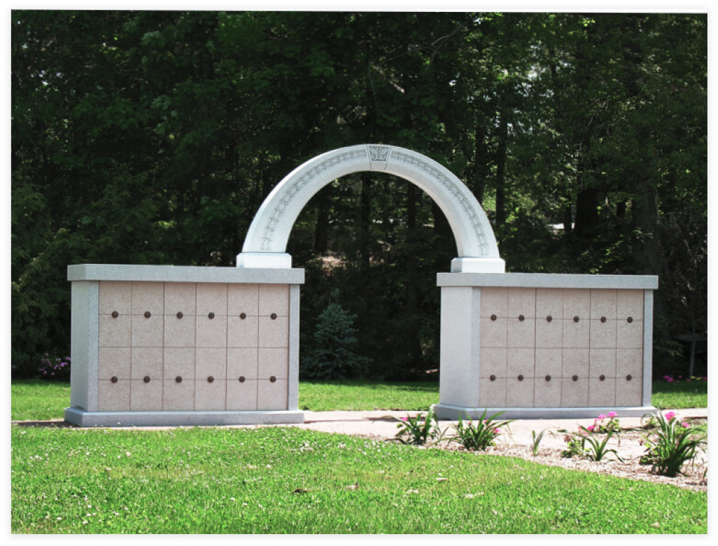 Unique double columbarium joined by a custom archway