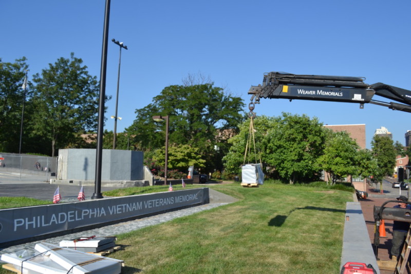 Philadelphia Vietnam Veterans Memorial during construction.