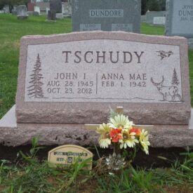 Custom engraved headstone.