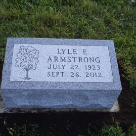 Custom engraved headstone.