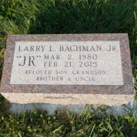 Custom engraved headstone.