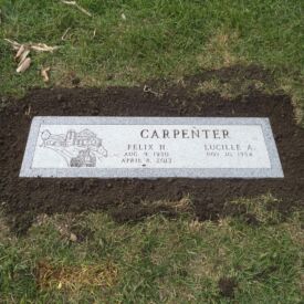 Custom engraved headstone.