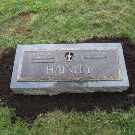 Custom bronze grave marker.
