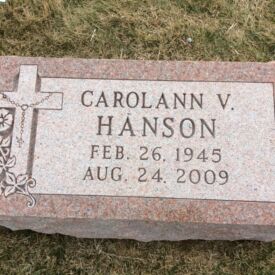 Custom engraved headstone.
