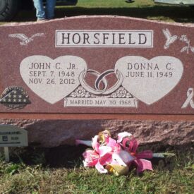 Custom engraved headstone.