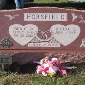 Custom engraved headstone.