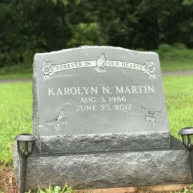 Custom engraved headstone.