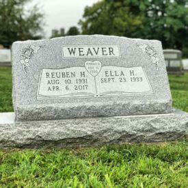 Custom engraved headstone.