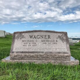 Custom engraved headstone.