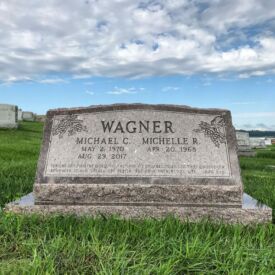 Custom engraved headstone.