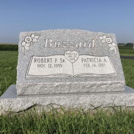 Custom engraved headstone.