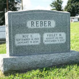 Custom engraved headstone.