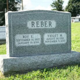 Custom engraved headstone.