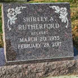 Custom engraved headstone.