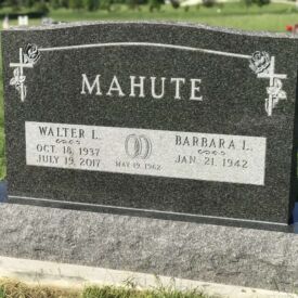 Custom engraved headstone.