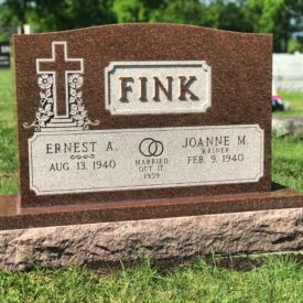 Custom engraved headstone.