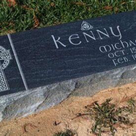 Custom engraved headstone.