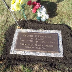 Custom bronze grave marker.