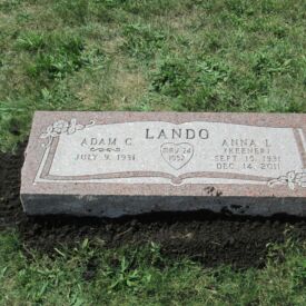 Custom engraved headstone.