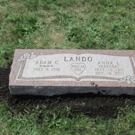 Custom engraved headstone.