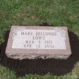 Custom engraved headstone.