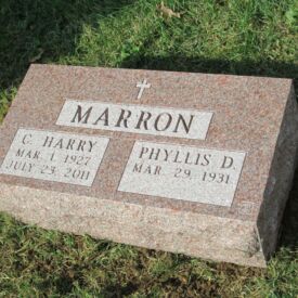 Custom engraved headstone.