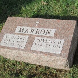 Custom engraved headstone.