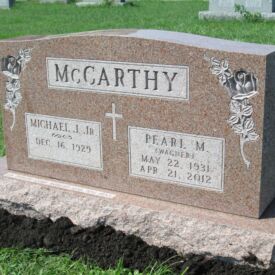 Custom engraved headstone.