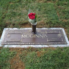 Custom bronze grave marker.