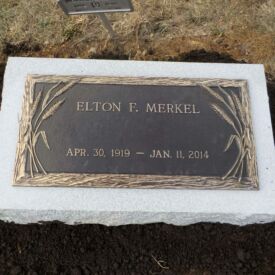 Custom bronze grave marker.