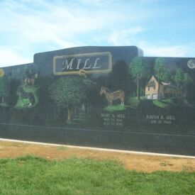 Custom engraved headstone.