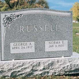 Custom engraved headstone.