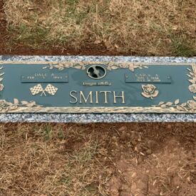 Custom bronze grave marker.