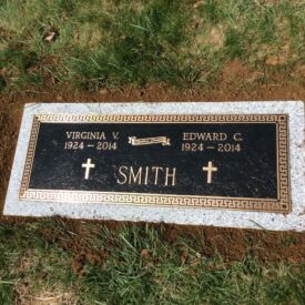 Custom bronze grave marker.