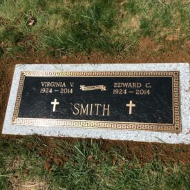 Custom bronze grave marker.