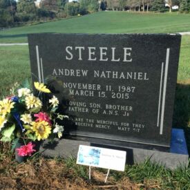 Custom engraved headstone.