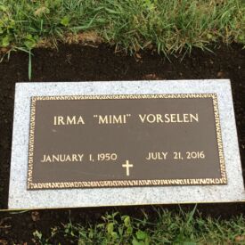 Custom bronze grave marker.