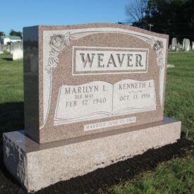 Custom engraved headstone.