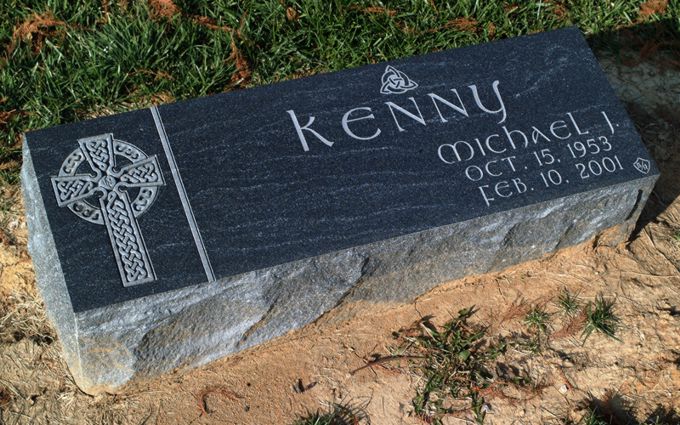 Granite grave marker.