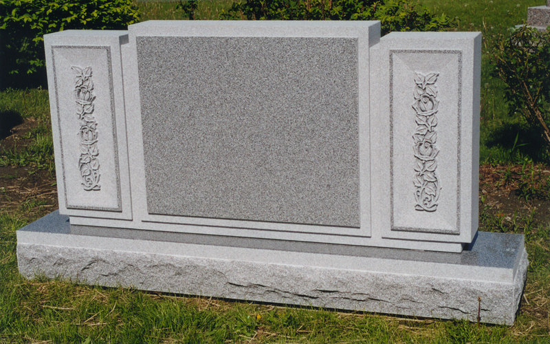 Granite grave marker.