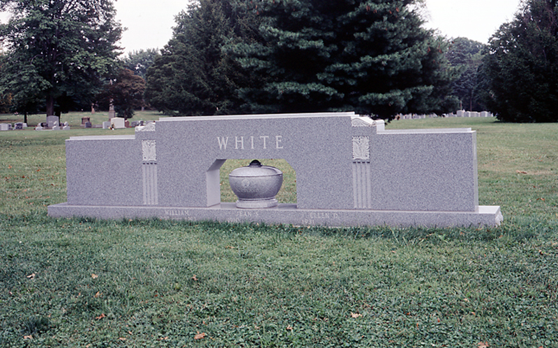 Granite grave marker.