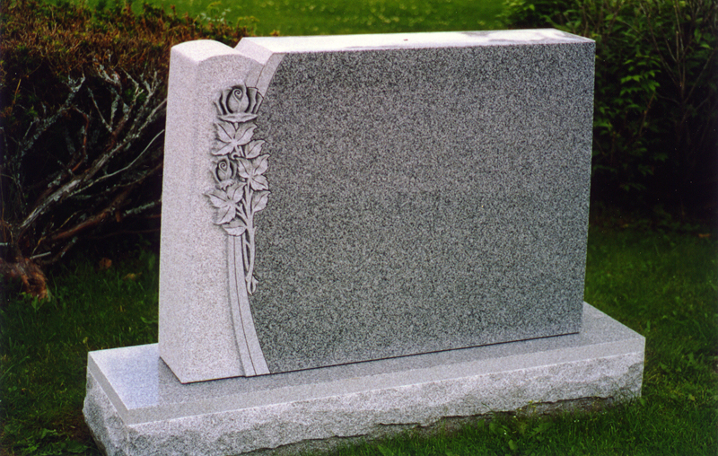 Granite grave marker.