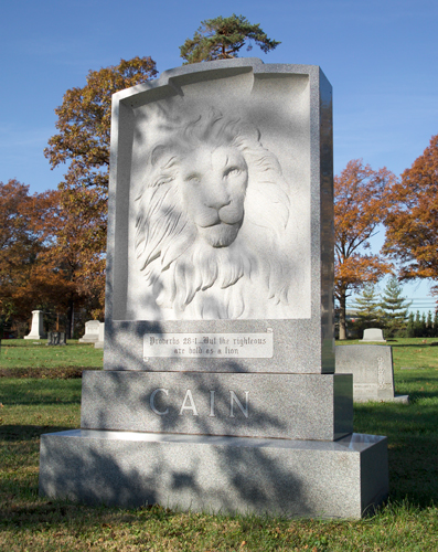 Granite grave marker.