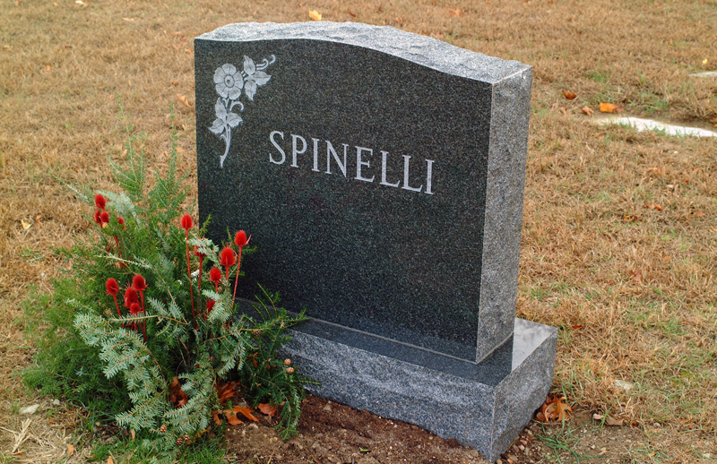 Granite grave marker.