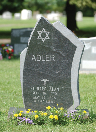 Granite grave marker.