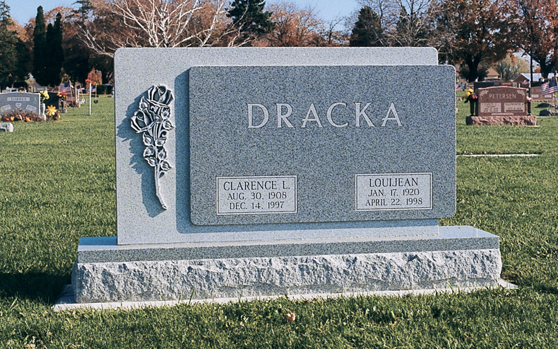 Granite grave marker.