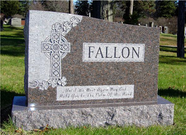 Granite grave marker.